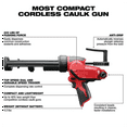 thumbnail image 6 of Milwaukee 2441-20 M12 Cordless Caulk and Adhesive Gun Tool Only, 6 of 9