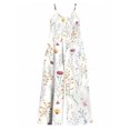 thumbnail image 7 of Women'S Summer Watercolor Flowers Leaves Wide Leg Jumpsuit Casual Loose Sleeveless Spaghetti Strap Romper With Pockets, 7 of 7
