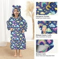 thumbnail image 4 of Dailycode Wearable Blanket Hoodie Oversized Sherpa Flannel Blankets with Pocket for 3-14 Year Old Cloud Rainbow Star Moon, 4 of 7