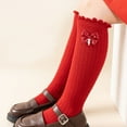 thumbnail image 4 of FAIWAD Baby Girls Knee High Socks Infants Toddlers Bow Knitted Socks Cotton Tube Stockings Christmas Gifts, 4 of 5