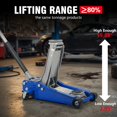 thumbnail image 2 of 3 Ton Low Profile Floor Jack for Car, Heavy Duty Steel Racing Floor Jack with Dual Piston Quick Lift Pump, 6,600 lb Capacity, Blue & Silver, Without Foot Pedal, Hydraulic Car Jack for SUV Truck, 2 of 16