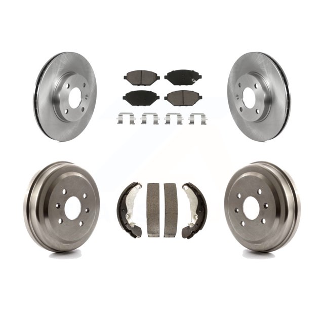 Transit Auto - Front Rear Disc Brake Rotors Ceramic Pads And Drum Kit For 2016-2021 Chevrolet Spark K8C-102547