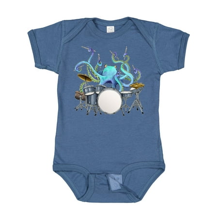 

Inktastic Cute Blue Octopus Drumming Gift Baby Boy or Baby Girl Bodysuit