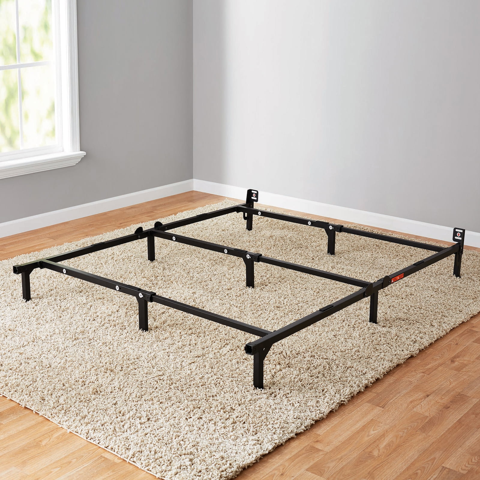 Mainstays 7 Adjustable Bed Frame Black Steel Com