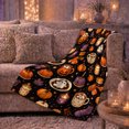 thumbnail image 5 of Cozy hot chocolate Mugs Socks And Autumn confection illustrations, Soft Flannel Blanket with Cozy Painterly Illustration Print, Housewarming Gift and Home Decor for Bedroom and Living Room, 5 of 7