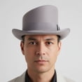 thumbnail image 7 of Jiibva Wool Top Hat Unisex Asymmetric Top Hat Victorian Magician Hat Gentlemen Hat Jazz Cap, 7 of 7