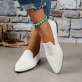 thumbnail image 2 of Rokment Womens Pointed Toe Dress Shoes for Ladies 2026 Spring Fall Knitted Solid Color Ballet Flat Low Heel Dressy Slip on Loafers Formal Walking Sneakers White Size 7, 2 of 6