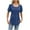 Navy, variant on Womens Plus Size Tops Dressy Casual Flowy Short Sleeve Pleated Blouses Square Neck Solid Color Summer Tunic T-Shirts (Navy XL)