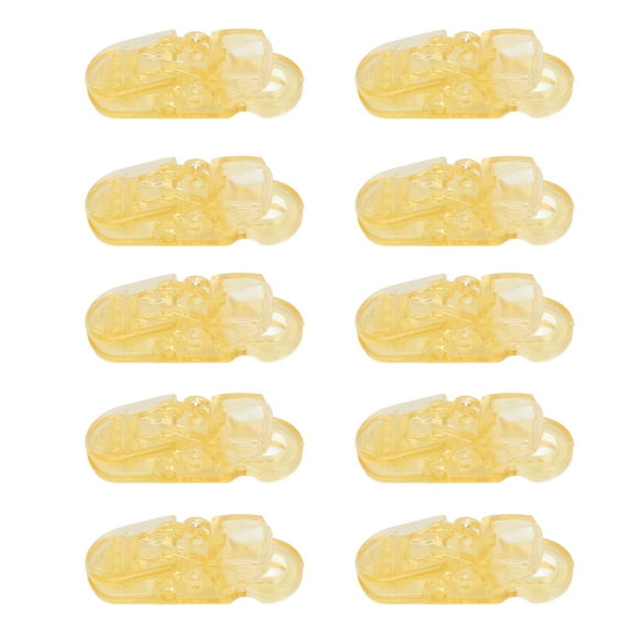 10pcs Transparent Yellow Sound Aid Lanyard Clip Plastic Replacement Clip for Sound Amplifier Holder