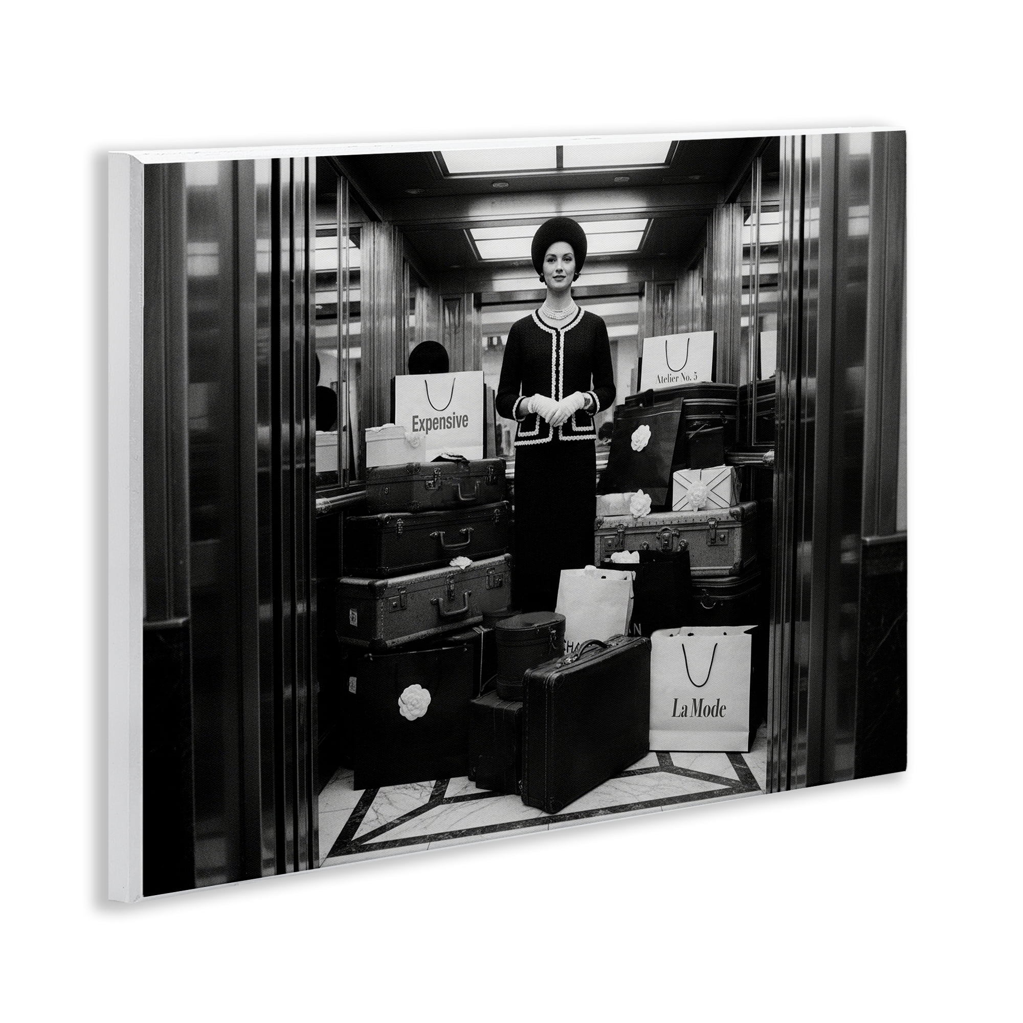 Stupell Industries Elevator Chic Shopping Wall Plaque Art, design by A Barefoot Stylist