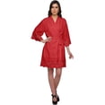 thumbnail image 2 of Moomaya Solid Robe For Girls Cotton Plus Size Nightwear Summer Bathrobes, 2 of 7