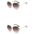 thumbnail image 4 of Sonducket Gafas de sol sin marco de PC para mujer - Protección 400 Cara ovalada Gafas de sol cuadradas con diamantes de imitación Type4 NO4, 4 of 6