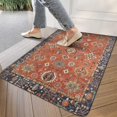 thumbnail image 3 of Retro Door Mat, 17 X 30 Inch Boho Orange Vintage Ethnic Farmhouse Welcome Doormat Decorative Home Floor Mat, Non Slip Rubber Back and Strong Water Absorption for Outdoor Indoor Entrance Decor, 3 of 6