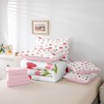 thumbnail image 6 of Erosebridal Cartoon Cute Flower Kids 7-Piece Twin Bedding Sets,Red Kawaii Cherry Bowknot Bedding Comforter Set For Kids,Pink Reversible, 6 of 7