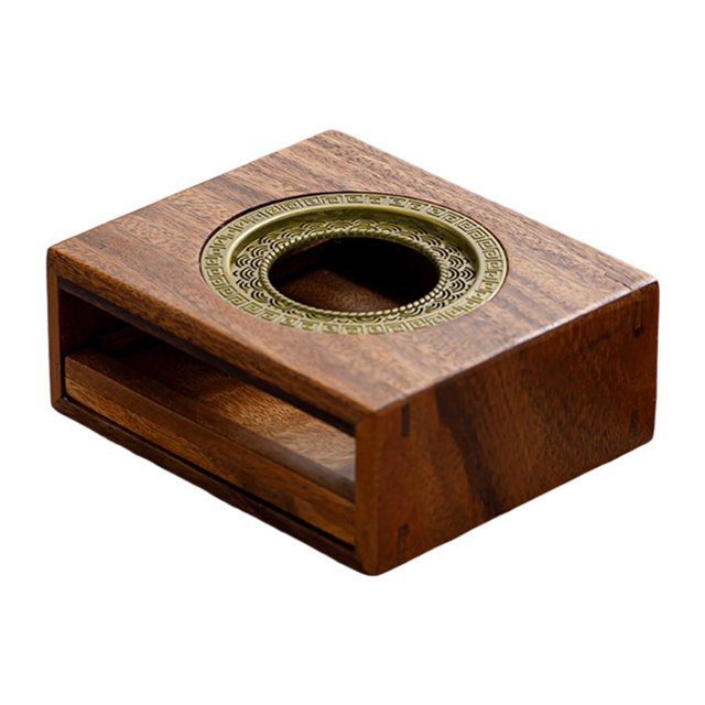 Calentador de tetera de nogal con forma de ola, decorativo, para calentar bebidas, portavelas para exteriores, salones de té, jardines y viajes.