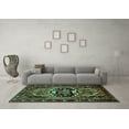 thumbnail image 3 of Ahgly Company Indoor Square Persian Turquoise Blue Traditional Area Rugs, 4' Square, 3 of 4