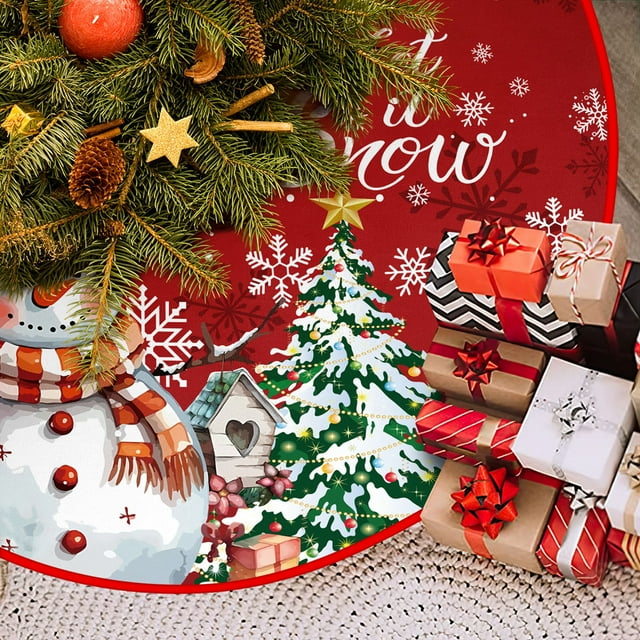 Falda árbol de Navidad - falda corta de felpa decorativa de 76cm/90cm/122cm con ribete de lentejuelas para decoración navideña y exposición de regalos