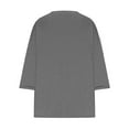 thumbnail image 3 of Fnooota 3/4 Sleeve Shirts for Women, Solid Color Plus Size V Neck Summer Tops Dark Gray Size L, 3 of 5