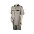 thumbnail image 3 of Men 2pc Walking Leisure Suit Short Sleeves DREAMS 263-12 Brown Tan Salt Pepper, 3 of 7