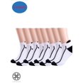 thumbnail image 1 of Luxtrada 4 Pairs Mens Low Cut Ankle Athletic Socks Polyester Mesh Cushioned Running Ventilation Sports Tab Socks (White), 1 of 6