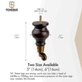 thumbnail image 6 of TCHOSUZ 6 inch / 14cm Wooden Furniture Legs, Pack of 4 Classic Walnut Solid Wood Round DIY Replacement Bun Feet with Caster Wheels for DIY Project Sofa Couch Cabinet Ottoman Bed Riser, 6 of 6