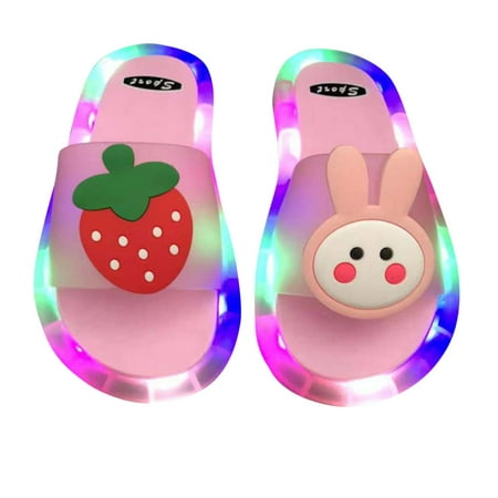 

Toddler Light Kids Girls Indoor Shower 25Y Stylish Slipper Outdoor Boys Non-Slip Slippers Cartoon Girls Slippers