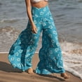 thumbnail image 2 of Pantalones largos de pierna ancha informales con estampado Floral para mujer a la moda Fridja  alkflakhf32700, 2 of 9