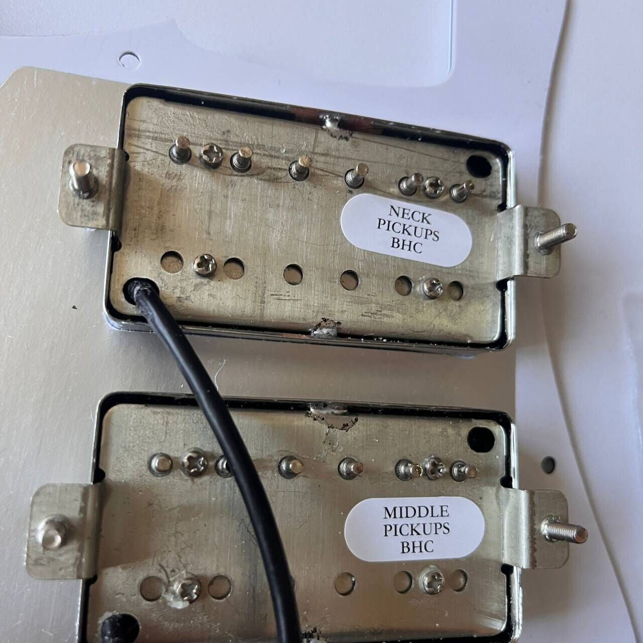 HHH Prewired Guitar Strat Pickguard Set  with Silent Switch Kill Swith  Alnico 5 Humbucker Pickups Coil Splitting Switch Multi Switch Harnesses for Fender ST Electric Guitar Replacement Parts