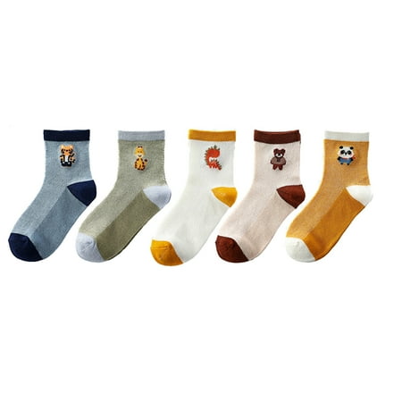 

5 Pairs Pack Kids Socks Boys Girls Colorful Creative Fun Novelty Print Design Crew Socks Thermal Winter Cozy Soft Thick Crew Socks for Toddler Boys Girls(1-12 Years Old)