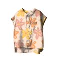 thumbnail image 2 of Pink Tshirts for Women Cute Tops for Women Collar Non Sleeve Linen Shirts Plus Size Floral Blouses Casual Summer Clothes Summer Tops, 2 of 4