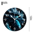 thumbnail image 2 of 12 Inch Wall Clock Battery Operated Silent Clock Decorative for Office, Kitchen, Outdoor, Living Room，Blue Dragon Black Abstract Colorful, 2 of 4