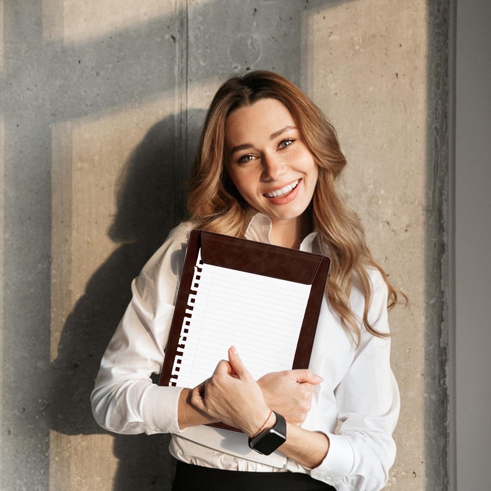 JilgTeok 2 Packs A4 Leather-Like Magnetic Clipboard Pad with Writing and Folder Clamp Document Organizer Writing Pad Business Card Holder for School Office Home