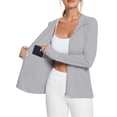 thumbnail image 2 of Ltpwer Women UPF 50+ UV Sun Protection Hoodie Jacket,Full Zip Lightweight Long Sleeve Sun Shirt,Breathable Pocketed Athletic Hoody for Hiking Running Cycling Summer Outdoor Daily Outfits Grey XS, 2 of 9