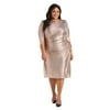 Cocktail Dress with Draped Sleeves - Plus