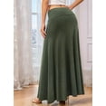 thumbnail image 4 of Women'S Casual Mid Long Skirts Stretchy Ultra-Soft Flowy Maxi Formal Skirts High Waist Lounge Skirts  Green XL, 4 of 5