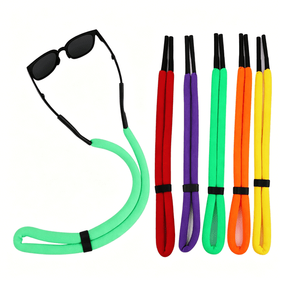 HBMYN 5 Pcs Floating Sunglasses Strap Adjustable Floating Foam Sunglass Glasses Strap Safety Sport Eyewear Retainer