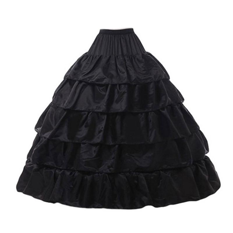 SIEYIO Women Black Bouffant Half Slip Petticoat Floor-length for Women ...