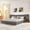 Dark Gray + MDF, variant on King Size Extra Large Platform Bed, Soft Chenille Fabric Frame, Curved Headboard, Reinforced Electroplated Metal Legs, Flexible DIY Side Space Design-Beige