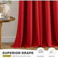 thumbnail image 4 of Christmas Red Blackout Curtains for Bedroom Living Room 54 Inches Long 2 Panels, Thermal Insulated Room Darkening Drapes Solid Grommet Top Light Blocking Window Treatments 40x54 Inch, 4 of 6