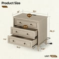 thumbnail image 3 of Bestier Farmhouse Nightstand Set of 2 with 3 Drawers, Wood Bedside Table Night Stand with Charging Station, Sofa Side End Table for Bedroom, Living Room, Oak, 3 of 12