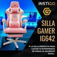 thumbnail image 2 of Silla Gamer Ergonómica IG642 Reclinable hasta 135°  Soporta hasta 120 kg con reposapies y Cojines para Soporte de Cuello y Lumbar Silla de Oficina y Escritorio Ejecutiva, 2 of 8