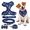 Cosmic-Extra Small, variant on Cosmic Extra Small 6-in-1 Adjustable Dog Harness and Leash Set