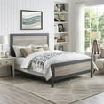 thumbnail image 2 of Natural Greige Queen Wood and Metal Panel Bed in Gray, 2 of 5