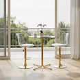 thumbnail image 3 of StnTalk 36" Round Glass Bar Table, 36.2" Bar Height Pub Table with Metal Pedestal Base, Modern High Top Bistro Table for Kitchen, Dining Room, Home Bar, 3 of 8