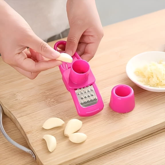 VELIMO 1Pc Multifunctional Garlic Masher & Grinder - Compact,Durable Kitchen Tool for Effortless Mincing & Crushing of Garlic and Ginger