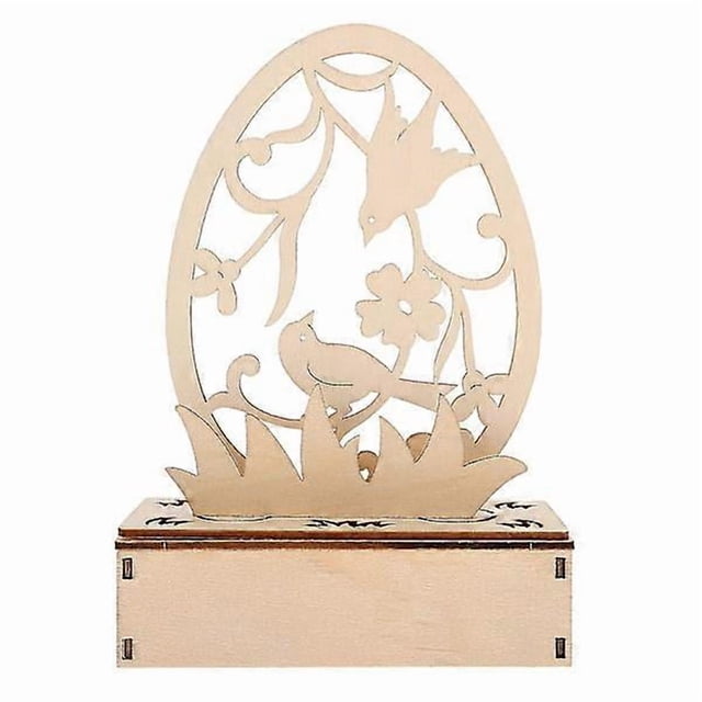 Wooden Decoration for Easter, Unique Easter Glow, Holiday Table Decoration (18.5 x 12.5 x 4.5 cm)
