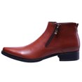 thumbnail image 2 of Santimon Men Formal Dress Shoes Genuine Leather Chukka Boots Fashion Ankle Boots Brown 12 US, 2 of 7