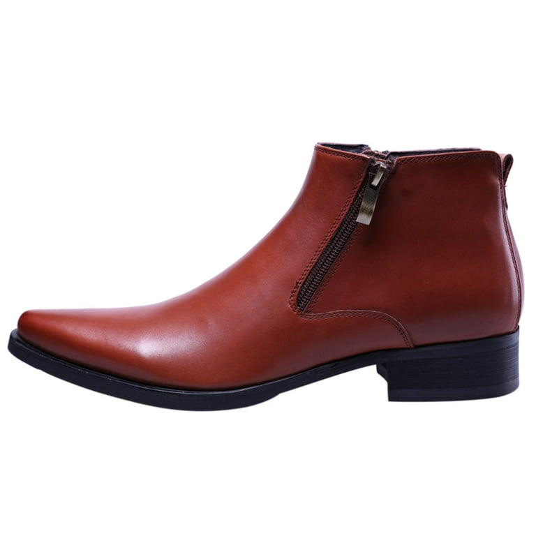 Santimon Men Formal Dress Shoes Genuine Leather Chukka Boots Fashion Ankle Boots Brown 10.5 US, Men's