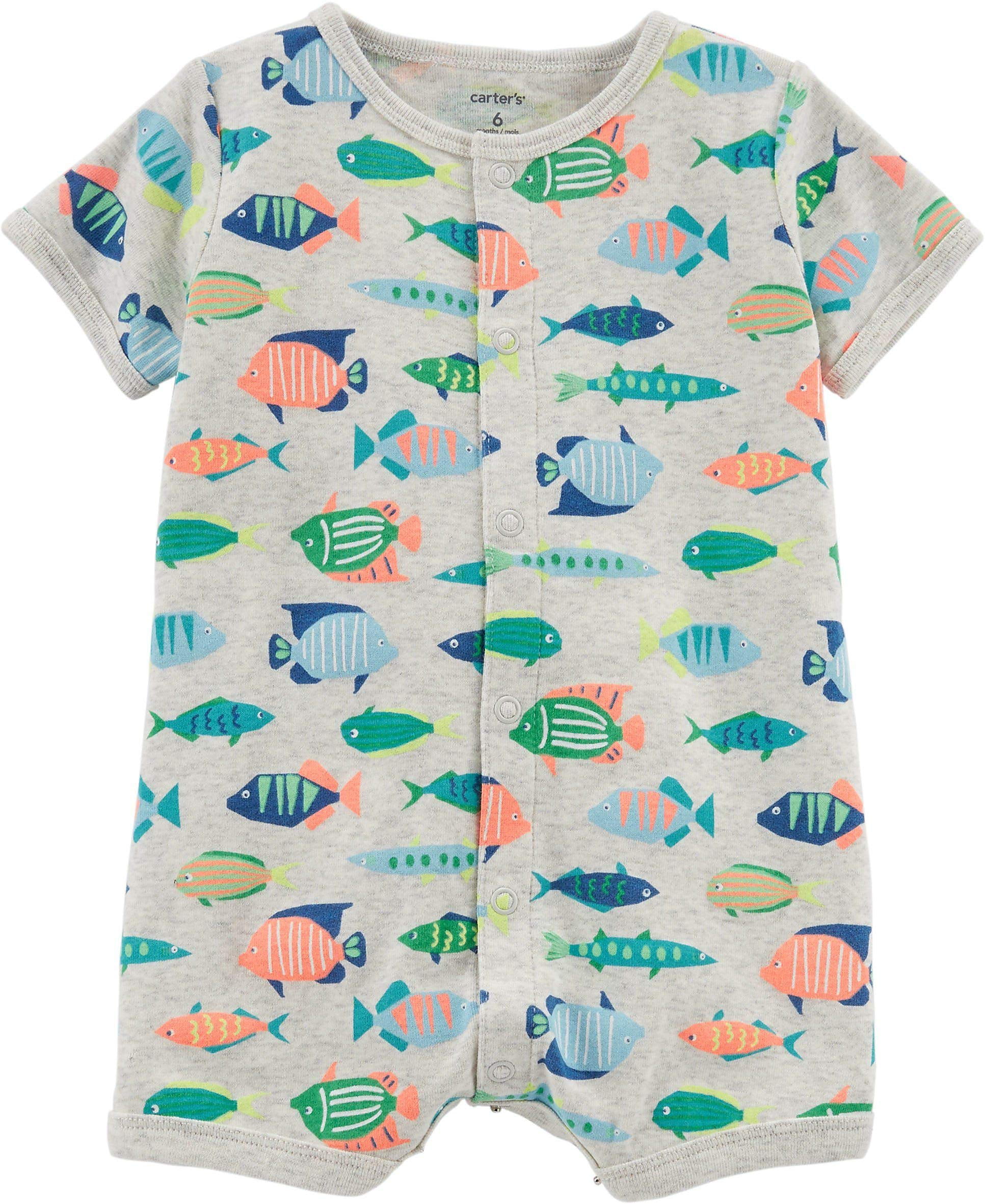 NWT Carter's Baby Boy Blue Shark Fish Snap-Up Romper Size 3 6 9 12 18 24 Months 