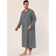 thumbnail image 3 of Camisón de hombre Camisón de dormir largo Camisón con capucha Pijama de camisón gris S, 3 of 5